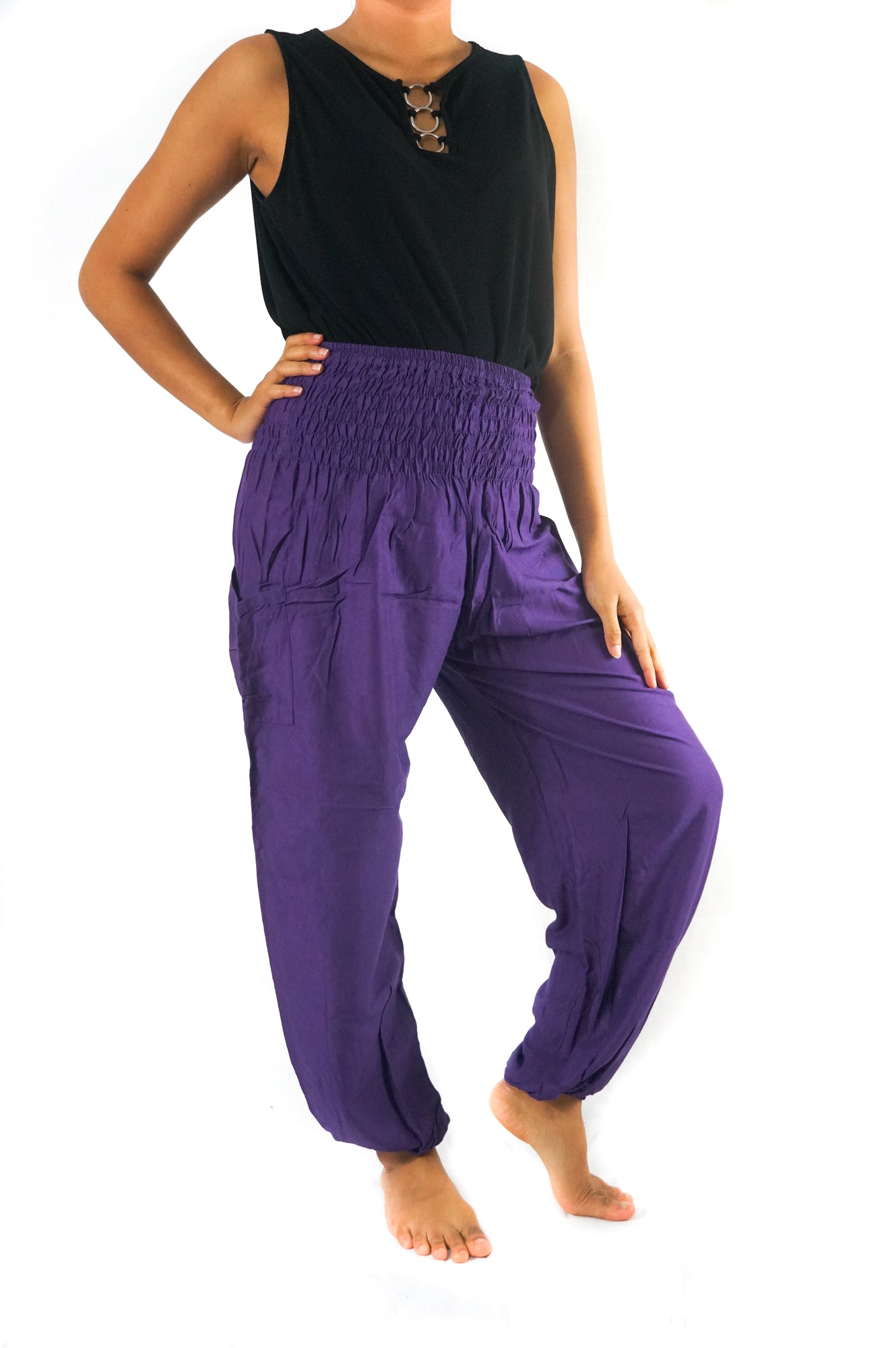 Purple Women Boho Pants Hippie Pants Yoga Pants Harem